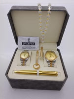 Couple Stainless Steel Set – Watch, Rosary, Pen & Cufflinks